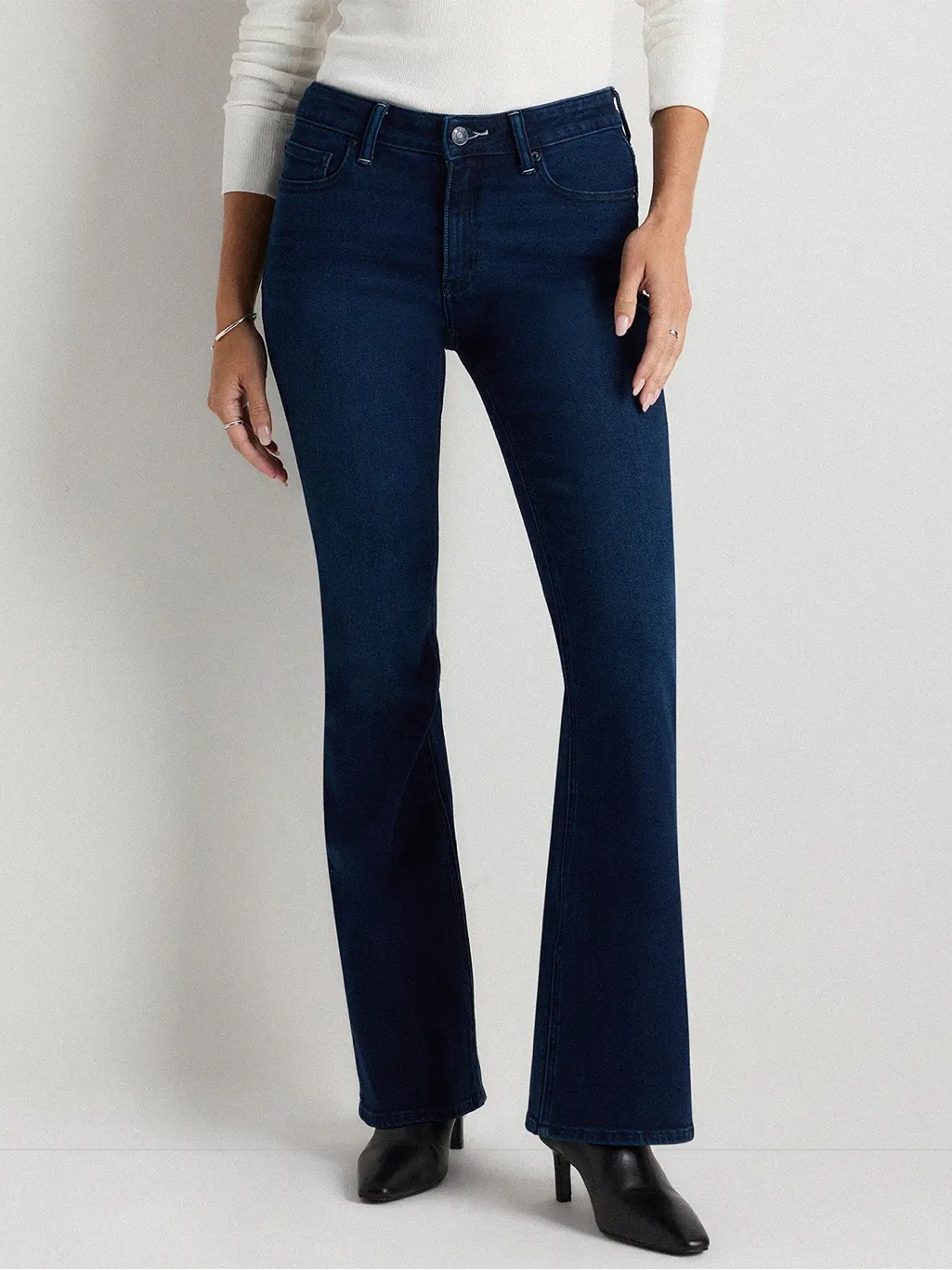 Quince Luna Stretch Flare Jeans (Size 30, Regular Length, Deep Blue Sea)